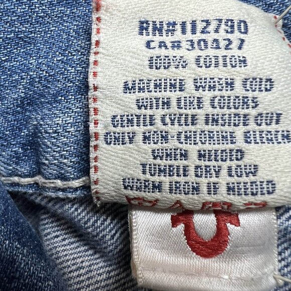 True Religion Jeans Women 27 Blue Light Wash 100% Cotton Low Rise USA Western - Picture 7 of 16